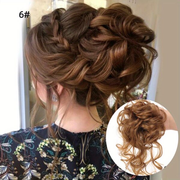 Add Volume and Style with Synthetic Messy Curly Hair Bun Chignon Scrunchy Hair Band! Hair Accessories Halloween Christmas - Image 7