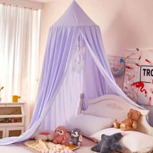 1pc Princess Style Kids Bed Canopy, Soft Polyester 100% Fabric, Machine Washable, Dreamy Mosquito Netting, Contemporary Reading Nook Tent for Girls Room, Indoor Use, 100-120 gsm