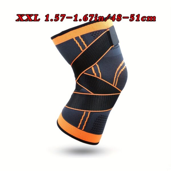 1pc protective sports knee pads, double strap large size design, Light Beige friendly quick drying elastic knitted fabric, running, mountaineering, basketball protection, sports protection preferred, necessary for sports fitness, daily use - Image 23