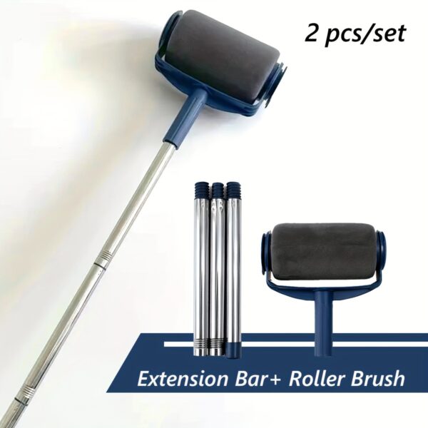2pcs Home Paint Roller Set with Extension Rod - Large Self-Suction Brush for Latex & Wall Paints, Achieve Smooth, Even Coat, Oil Paint Roller, Easy to Achieve - Image 6