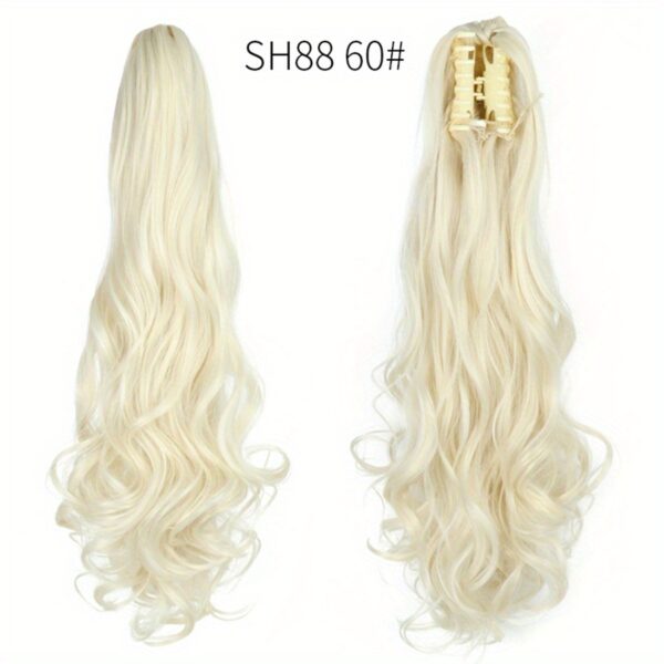Long Wavy Ponytail Extensions - 55.88 cm Claw Clip In Synthetic Hair Piece For Women - Add Volume And Style To Your Hair Halloween Christmas - Image 19