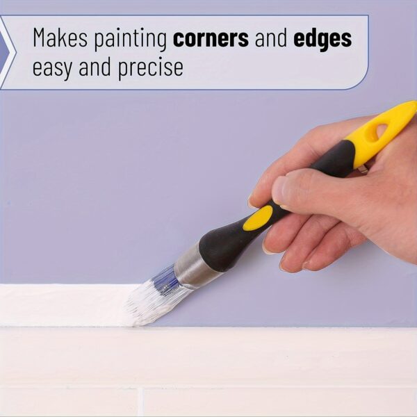 Easy-to-Clean Paint Edge Brush, 1.91 cm Precision Trimming Tool with Durable Plastic Handle and Synthetic Bristles for Smooth Edges and Cleaning - Image 2