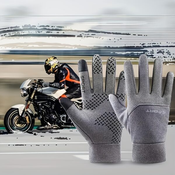 Plus Velvet Autumn and Winter Outdoor Gloves, Men's Warm Cold Safeguard Sports Riding Ski Touch Screen Gloves - Image 12