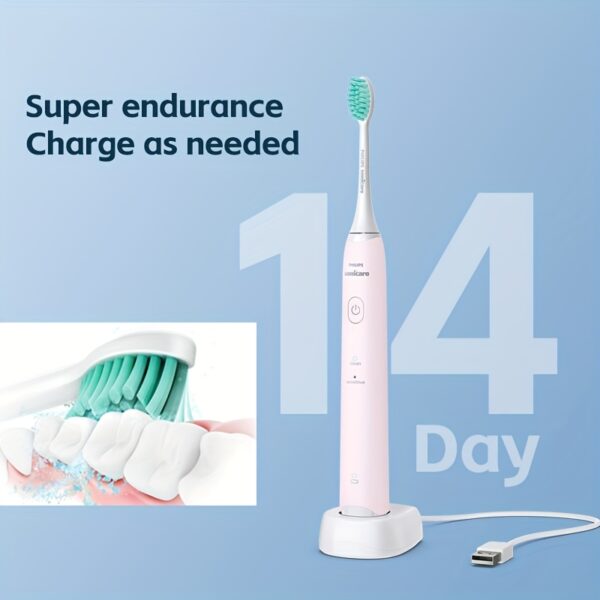 Philips Sonicare 2100 Series HX2421 Electric Toothbrush USB Charging Base Full Body Waterproof Sonic Vibration Full Automatic Soft Bristle Small Feather Brush Two Modes 30,000 Brush Head Movements/Minute - Image 2
