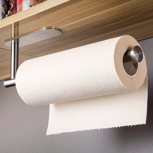 Self Adhesive Paper Towel Holder Under Cabinet For Kitchen, Paper Towel Roll Holder Wall Mount - Image 6