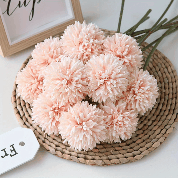 5pcs Glorious Chrysanthemum Ball Flowers Bouquet - Perfect for Home, Office, Coffee House, Parties, and Weddings - Artificial Flowers for Important People - Image 7