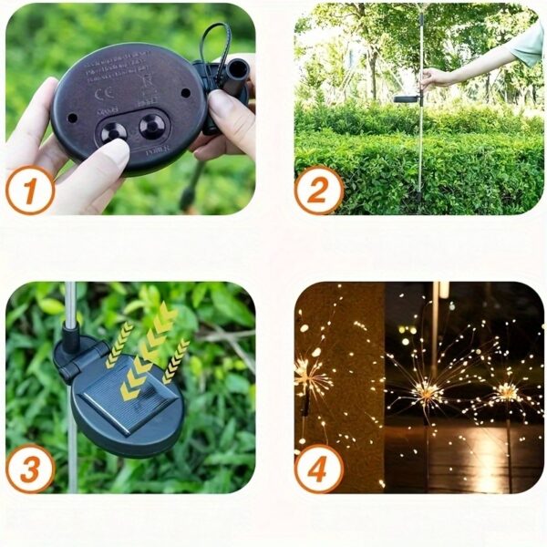 8 Lighting Modes Outdoor Solar LED Smart Lights, Solar Festival Viewing Decorative Lights for Garden Pathway and Patio Villa Illumination - Image 18