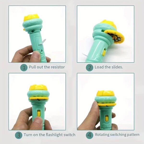 A Flashlight Projector with 32 Patterns, Featuring Fun Designs of Dinosaurs, Animals, And Ocean Themes, Along with Various Fruits And Numbers, Making It an Educational Toy for Bedtime. - Image 24
