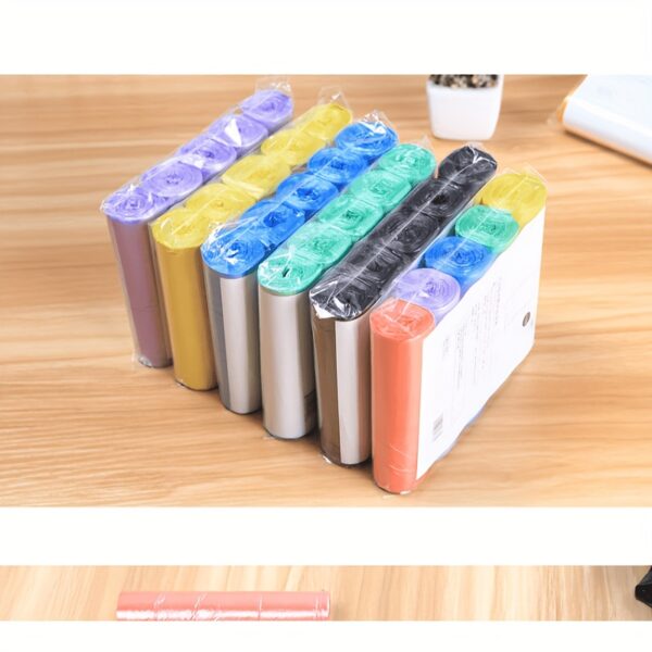 100pcs Durable Plastic Disposable Trash Bags - Pack of 5 Color-Coded Rolls for Office, Living Room, Bedroom, Bathroom, Kitchen Cleaning - High-Quality, Space-Saving, and Versatile for Everyday Use, Versatile Trash Bags | Practical Utility Bags | Easyacces - Image 12