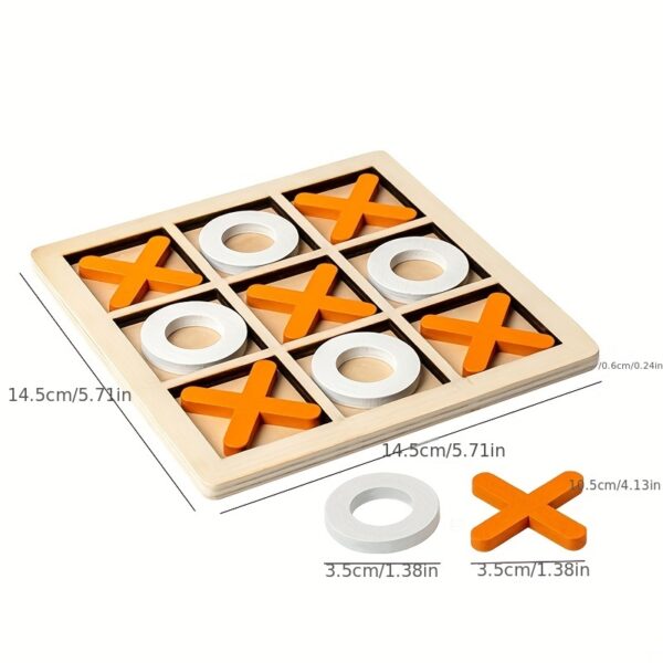 Wooden XO Well Shaped Chess For Children's Puzzle, Nine Palace Grid Chess, Parent-child Interaction, Building Blocks, Leisure Battles, Development Game Toys Halloween, Christmas Gift - Image 3