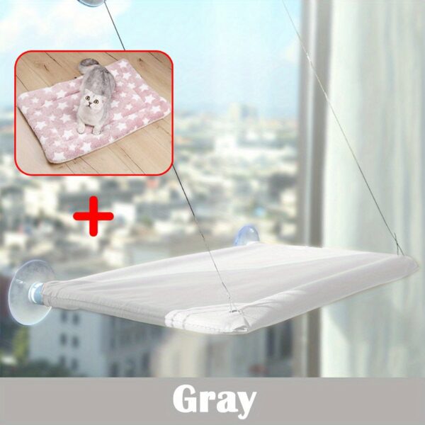 Ultra-Soft Cat Window Hammock Bed - Cozy Cloud-Like Perch for Feline Naptime - Securely Mounted, Enhances Cats View - Perfect Space-Saving Solution for Cat Lovers - Image 7