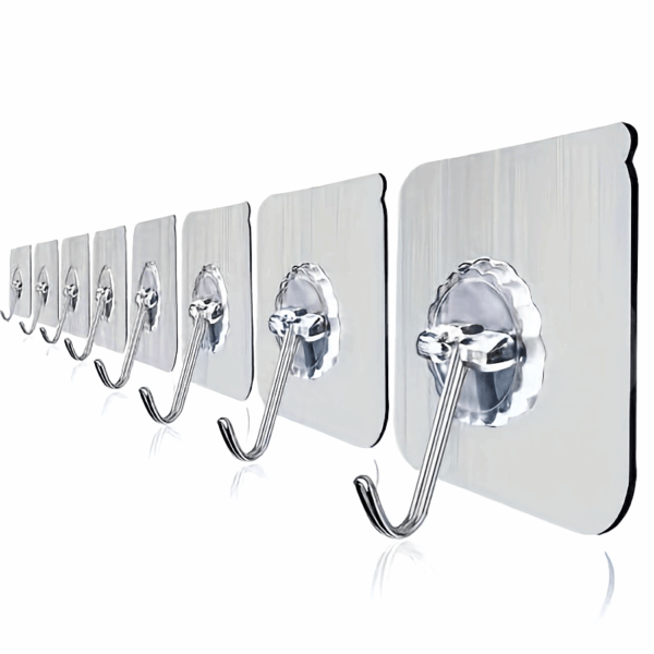10pcs of Strong Adhesive Kitchen Hooks Adhesive Suction Cups Punch-Free Suction Cups Bathroom Wall-Mounted Toilet Wall Traceless Adhesive Hooks Towel Hook Combination Multi-Functional Hanging Convenient Storage Wall Hooks, Utility Hooks - Image 12