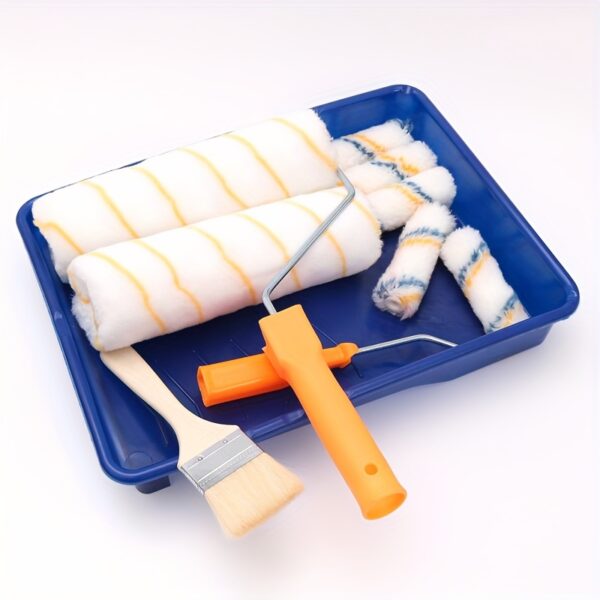 9pcs Paint Roller - Paint Brush, Paint Tray, Roller Paint Brush, Home Painting Supplies, Paint Brush, House Painting Tray, Painting Tools, Roller And Paint Brushes, Interior Paint Brushes - Image 10