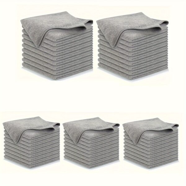 5/10/20/50/100pcs Kitchen Towel, Ultra-fine Fiber Light Gray Cleaning Cloth Set, Absorbent, Soft And Stain-removing Cloth, for Cleaning Glass, Cooking Bench, Pot, Bowl, Water Tap, Lampblack Machine - Image 8