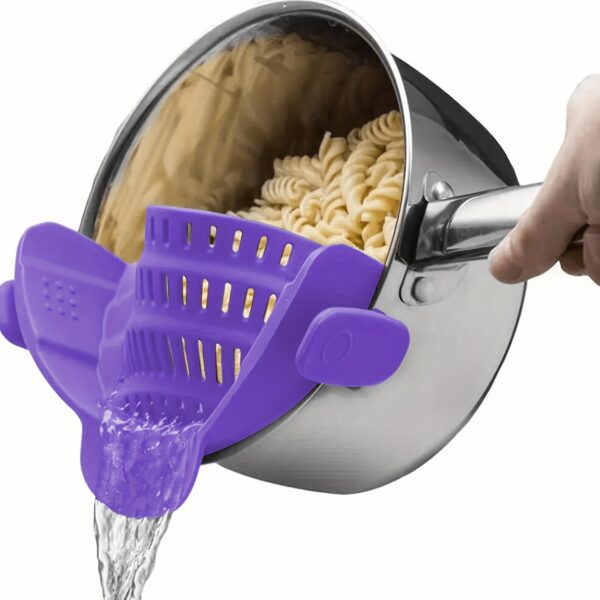 1pc Adjustable Clip-On Strainer for Pots and Pans, Plastic Pasta Strainer, Food Strainer for Meat Vegetables Fruit, Kitchen Colander Accessory - Image 11