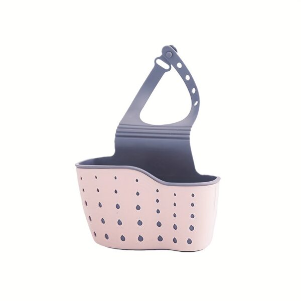 1 Pc Multifunctional Sink Sponge Rack With Adjustable Shoulder Strap - Hanging Bag, Organize And Drain Your Sponge With Ease - Perfect For Kitchen And Bathroom - Kitchen Supplies - Image 2
