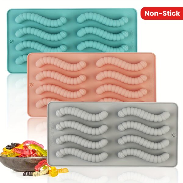 Vibrant Silicone Worm Mold - Non-Stick, Easy Release, BPA-Free, Perfect for Halloween Decorations, Cake Making, Gelatin, Gummies, Chocolate Crafting, and Creative Food Presentation - Image 20