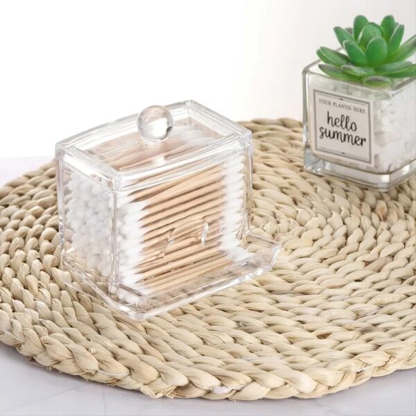 1pc Cotton Swab Holder Cotton Ball Dispenser Organizer Clear Bathroom Storage Containers - Image 13