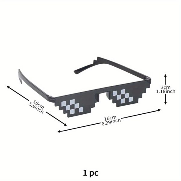 1pc Pink Pixel Mosaic Party Glasses - Fun Anime-Inspired Photo Prop, Durable Plastic, Ideal for Graduations, Celebrations & General Parties, Festive Accessories|Anime Style Glasses|Durable Plastic Frames - Image 8
