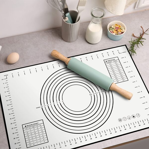 1pc Non-Slip Silicone Baking Mat with Measurement Counter and Dough Rolling and Pie Crust Mats - Perfect for Baking and Cooking Kitchen Accessories - Image 8