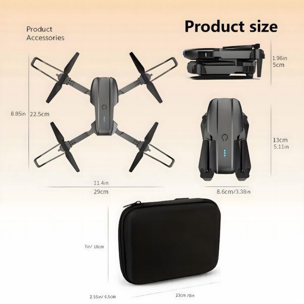 E99 Foldable Drone with Dual HD Cameras, 2.4GHz WiFi FPV Live Video Transmission, Remote Control Quadcopter for Beginners - Ideal Indoor & Outdoor Gift for Men, Indoor Flying | Modern Drone | Stable Flight Drone - Image 2