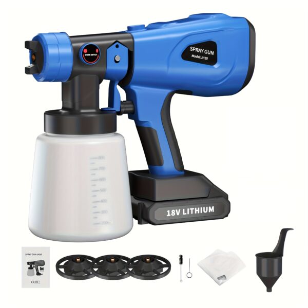 DayPlus Cordless Paint Sprayer Gun Garden Car Fence Wall Decking Ceiling Battery Charge, Spray Gun 1000ml Garden Fence Spray Gun With 1500mAh Battery, 4 Nozzles, DIY For Painting Ceiling, Wall, Garden Christmas, Halloween Decor - Image 4