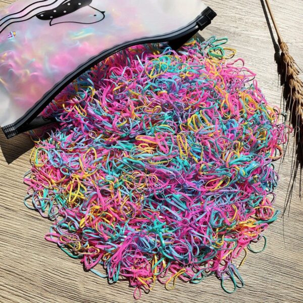 1000/2000pcs Mini Nylon Colorful Disposable Hair Ties Headband With Storage Bag, Elastic Hair Accessories Set For Girls - Image 37