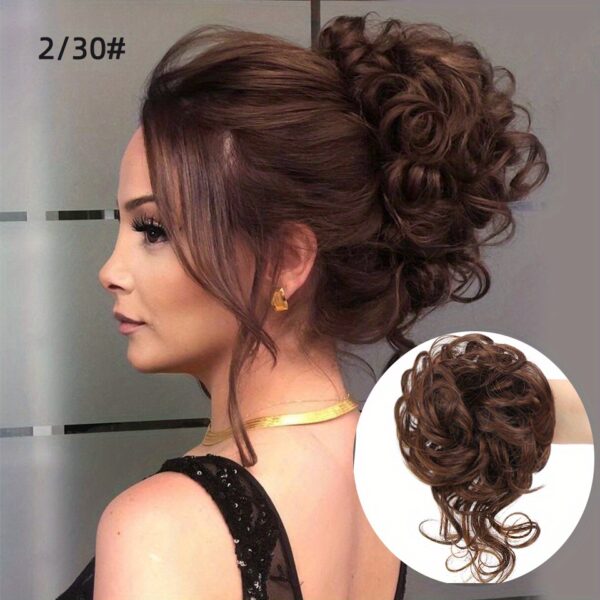 Add Volume and Style with Synthetic Messy Curly Hair Bun Chignon Scrunchy Hair Band! Hair Accessories Halloween Christmas - Image 21