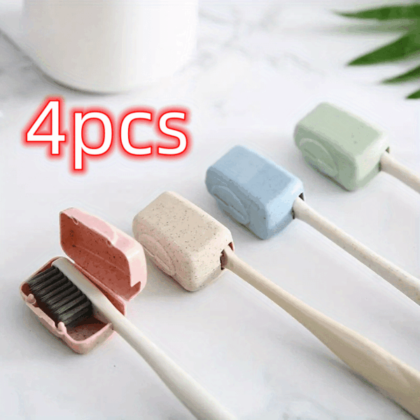 4pcs Multi-Color PVC Toothbrush Head Covers - Portable, Durable Protection for Electric & Manual Brushes, Ideal for Travel & Daily Use - Image 5