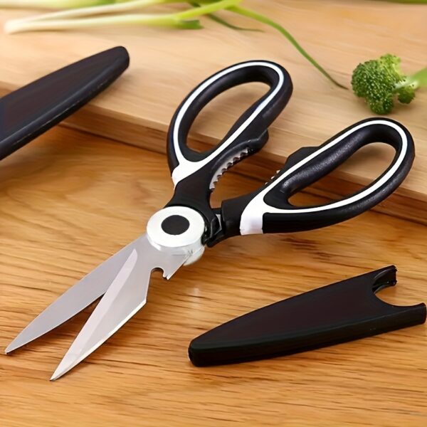 Heavy-Duty Stainless Steel Kitchen Scissors - Multifunctional Food Shears for Duck, Fish, Meat, Chicken Bones, Pizza & Salad - Perfect for BBQs and Home Use - Image 3