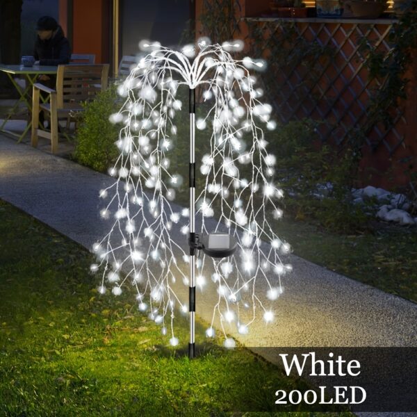 1 Solar Firecracker Willow Fireworks Light - 120/200 LED, 8 Vibrant Modes, Durable IP44, Solar Charging, Ideal for Yard, Garden, Pathway, Parties, Camping, Picnics, Christmas, Ramadan, Easter, Valentine'S Day Decor, Outdoor Lighting | Colorful Fireworks D - Image 13