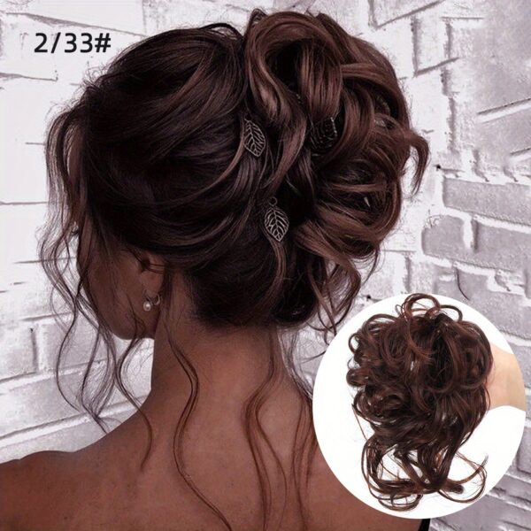 Add Volume and Style with Synthetic Messy Curly Hair Bun Chignon Scrunchy Hair Band! Hair Accessories Halloween Christmas - Image 22