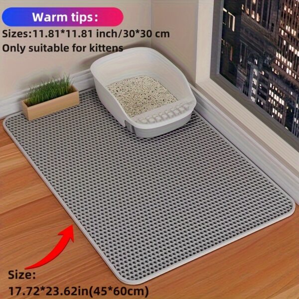 Honeycomb Double Layer Cat Litter Trapping Mat, Non-slip Washable Cat Cleaning Mat For Pet Toilet Kennel Litter Box - Image 6