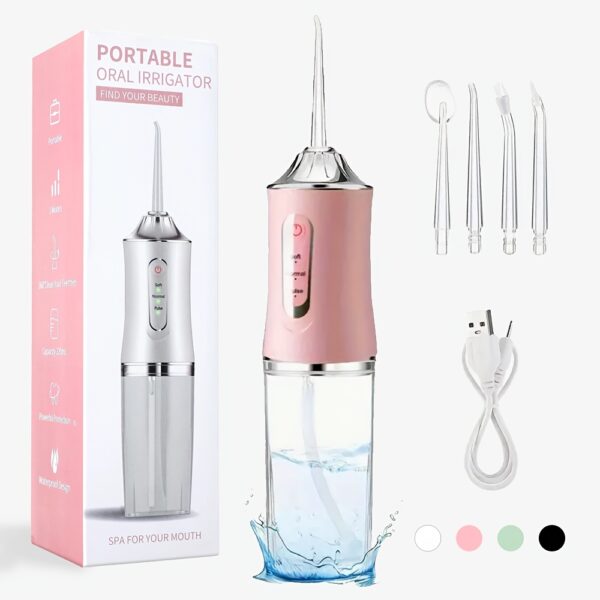 Cordless Electric Water Flosser Set with 4 Jet Tips - 360° Rotatable Nozzle, USB Charging, Lithium Battery, Ideal for Daily Teeth Care & Gum Cleaning for Men and Women, Perfect Holiday Gift, Dental Flosse