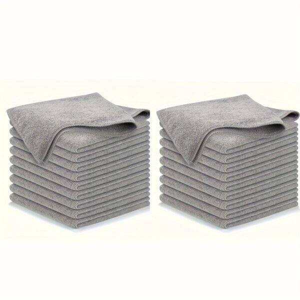 5/10/20/50/100pcs Kitchen Towel, Ultra-fine Fiber Light Gray Cleaning Cloth Set, Absorbent, Soft And Stain-removing Cloth, for Cleaning Glass, Cooking Bench, Pot, Bowl, Water Tap, Lampblack Machine - Image 7