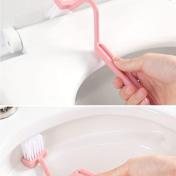 1pc V-shaped Toilet Brush, Small Toilet Brush, No Dead Corner Cleaning Brush, The Household Bathroom Artifact, Can Turn The Toilet Elbow To Hang On The Wall SS - Image 2