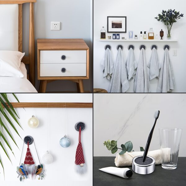 1/3/8pcs Kitchen Towel Holder, Self Adhesive Wall Dish Towel Hook, Round Wall Mount Towel Holder For Bathroom, Kitchen And Home, Wall, Cabinet, Garage, No Drilling Required - Image 13