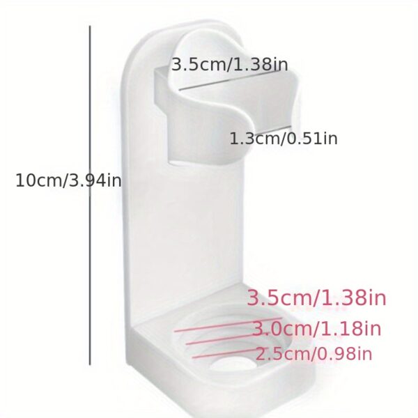 1pc Wall-Mounted Electric Toothbrush Holders, Self-Adhesive Toothbrush Head Stands, No-Drill Storage Racks, Plastic, Bathroom Organizer Accessories - Image 10
