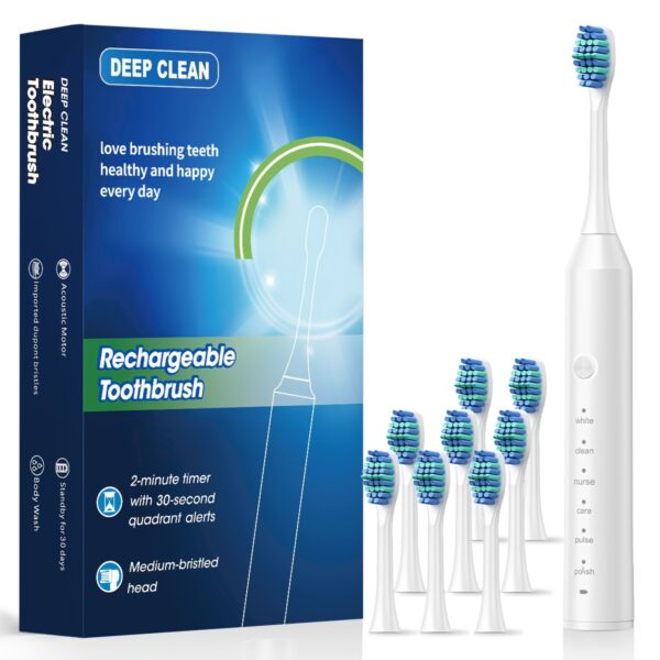 Automatic Rechargeable Electric Toothbrush for Adults, 6 Cleaning Modes, Lithium Polymer Battery, USB Charging, ≤36V, with Soft Bristles for Deep Clean Dental Flosser - Image 9