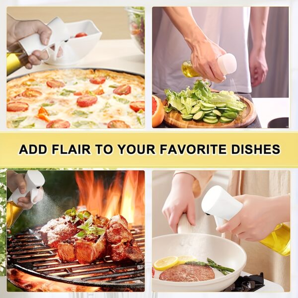 1pc/ Baking Oil Spray Bottle,Cooking Oil Sprayer,200ML/300Ml PET Material Oil Sprayer,Air Fryer Spray Bottle,Kitchen Baking Supplies,Canola Oil Sprayer,Salad Making,Baking,Frying,Grilling,Greenery,Salon,Hairdressing (White/Black) - Image 12