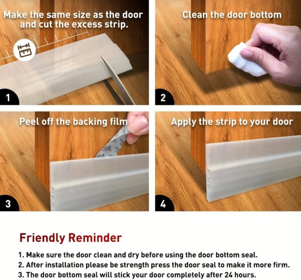 1pc Premium Silicone Under Door Draft Stopper - Effective Noise Blocker, Insulator, and Weather Stripping with Strong Adhesive - 39" Length for Energy Efficiency and Comfort - Image 20