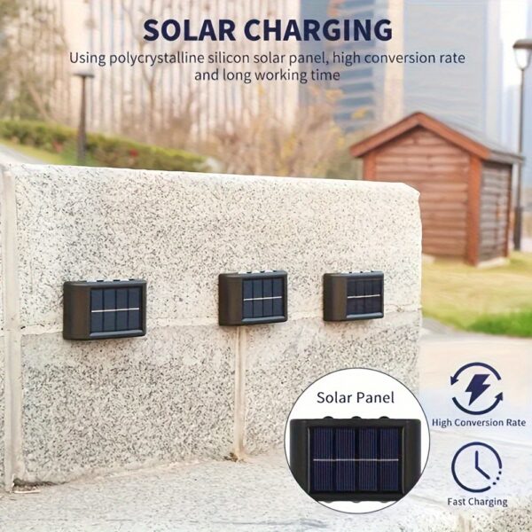 Staaricc 8/6/4/2pcs Solar Wall Light, Outdoor 6 LED Deck Lights, Wall Light, for Courtyard, Street, Fence, Garage, Garden Perfect Decoration - Image 6