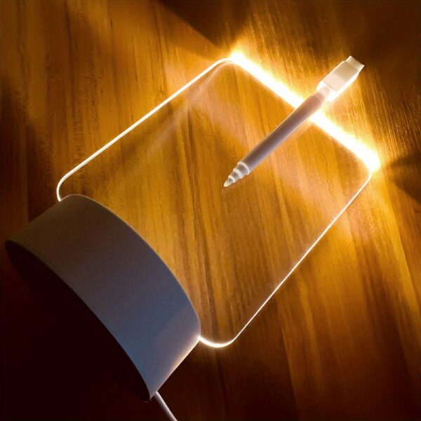 Modern LED Message Board Night Light - USB-Powered, Warm Glow, Rewritable, Acrylic Desk Lamp for Bedroom or Home Office - Image 16
