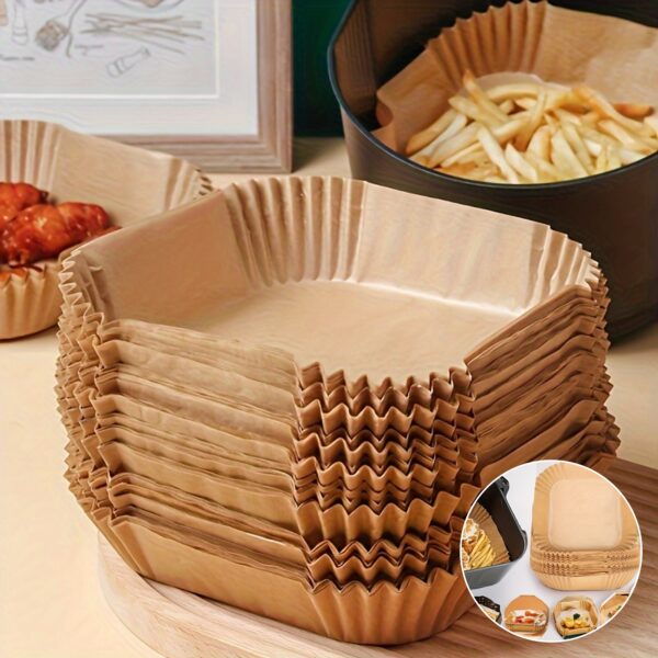 10/50/100pcs Disposable Square Paper Air Fryer Liners, 6.3'' Large Size Paper Basket Bowls, Non-Stick Baking Trays, Oven Accessories, Multi-Functional Kitchen Gadgets & Accessories - Image 22