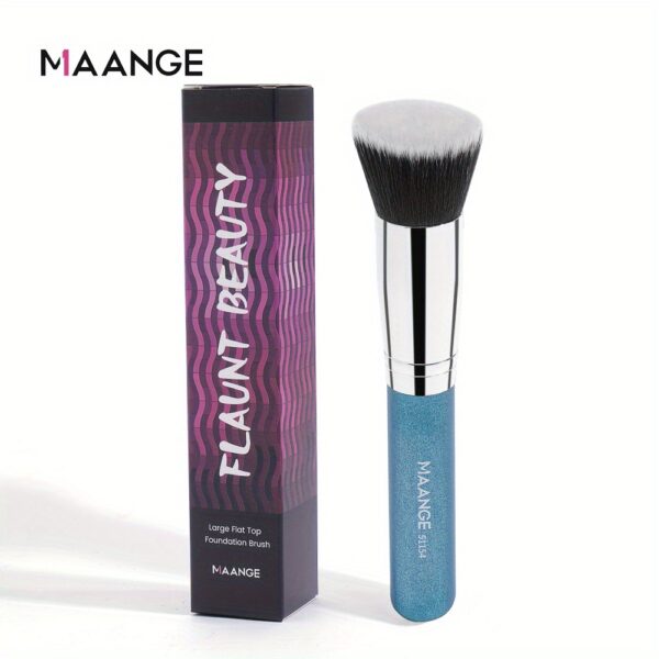 MAANGE Flawless Foundation Brush - Large Flat Top, Ultra-Soft Nylon Bristles for Seamless, Quick Application - Fragrance-Free, Ideal for All Skin Types - Black Handle, MAANGE - Image 15