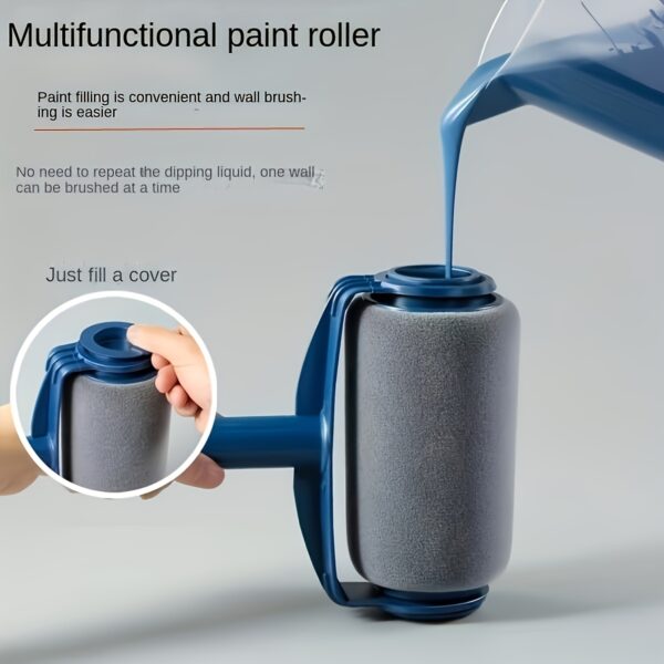 1pc Home Paint Roller Set with Extension Pole - Large Self-Suction Brush, Suitable for Latex and Wall Paint, Achieve Smooth and Even Coatings, Easy-to-Use Paint Roller Assembly - Image 4