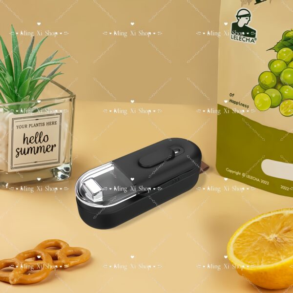 Portable 2-in-1 Heat Vacuum Sealer & Cutter Machine - Semi-Automatic Food Saver for Snacks, Cookies, Chips | Battery-Powered (2 AA Not Included) | Black Kitchen Storage Accessory - Image 12
