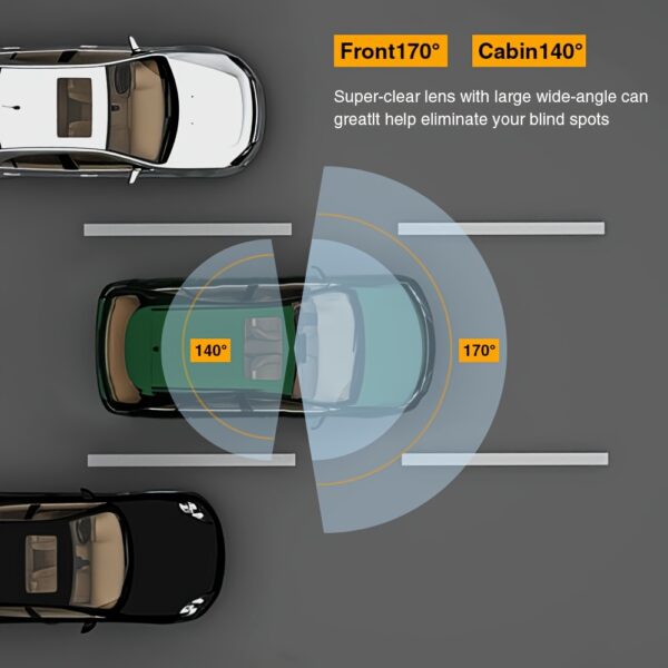 ZKCAMSPY Dual Lens Car Dash Cam 8.03cm Front & Inside 1080P HD Night Vision with G-Sensor, Motion Detection, Loop Recording, Wide Angle, Adhesive Mount, PC Compatible (No SD Card) - Image 9
