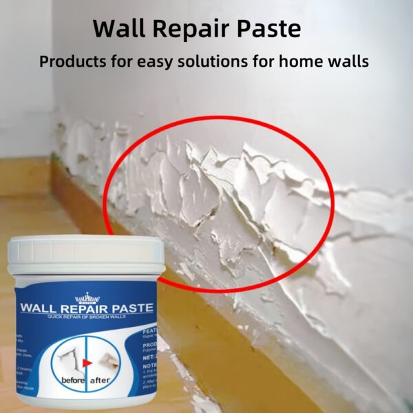 [Long-Lasting Hole Repair Putty] HOLE REPAIR PUTTY - Prevents cracks, durable and long-lasting - Easily repairs holes, cracks, dents and other plasterboard damage - Mild ingredients - Suitable for use on walls - Wall Putty - White, Odorless, Plasterboard