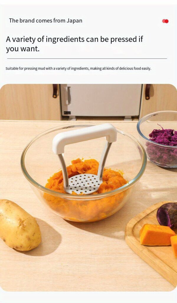 1pc Non-Slip Handle Potato Masher, Kitchen Vegetable Manual Fruit Masher, Potato Ricer, Press, Crusher, Kitchen Gadgets, Stuff - Image 10